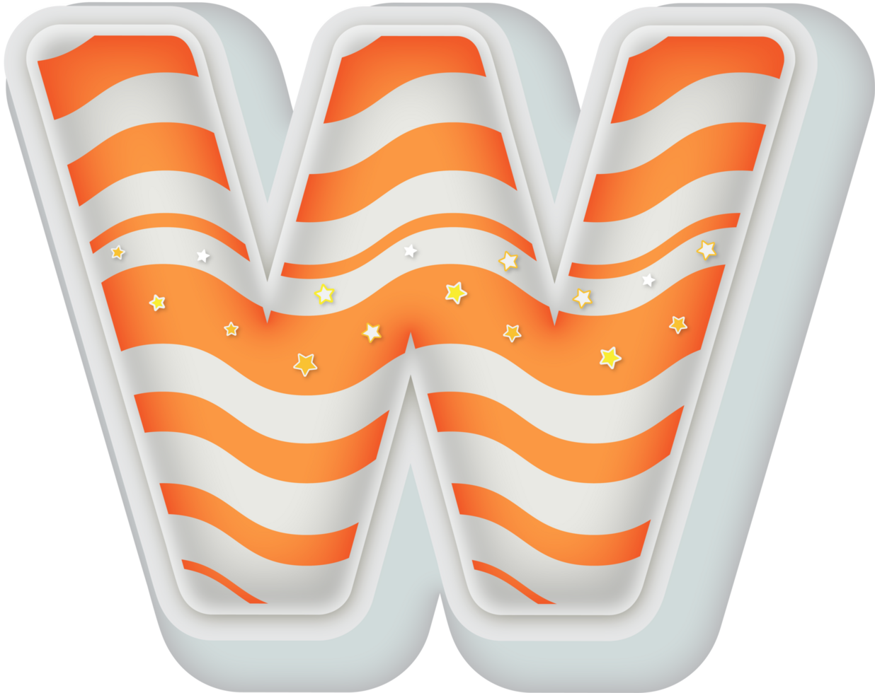 Letter W, 3d Fantasy Alphabet Letter Text Effect png
