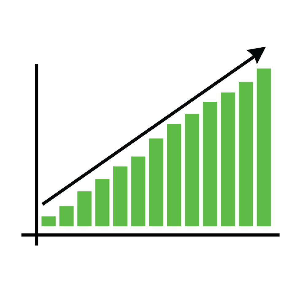 Graph going up increase business chart transparent background png