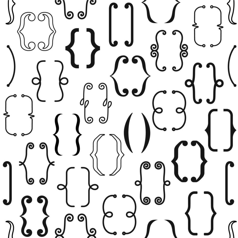Parenthesis text brackets seamless pattern vector