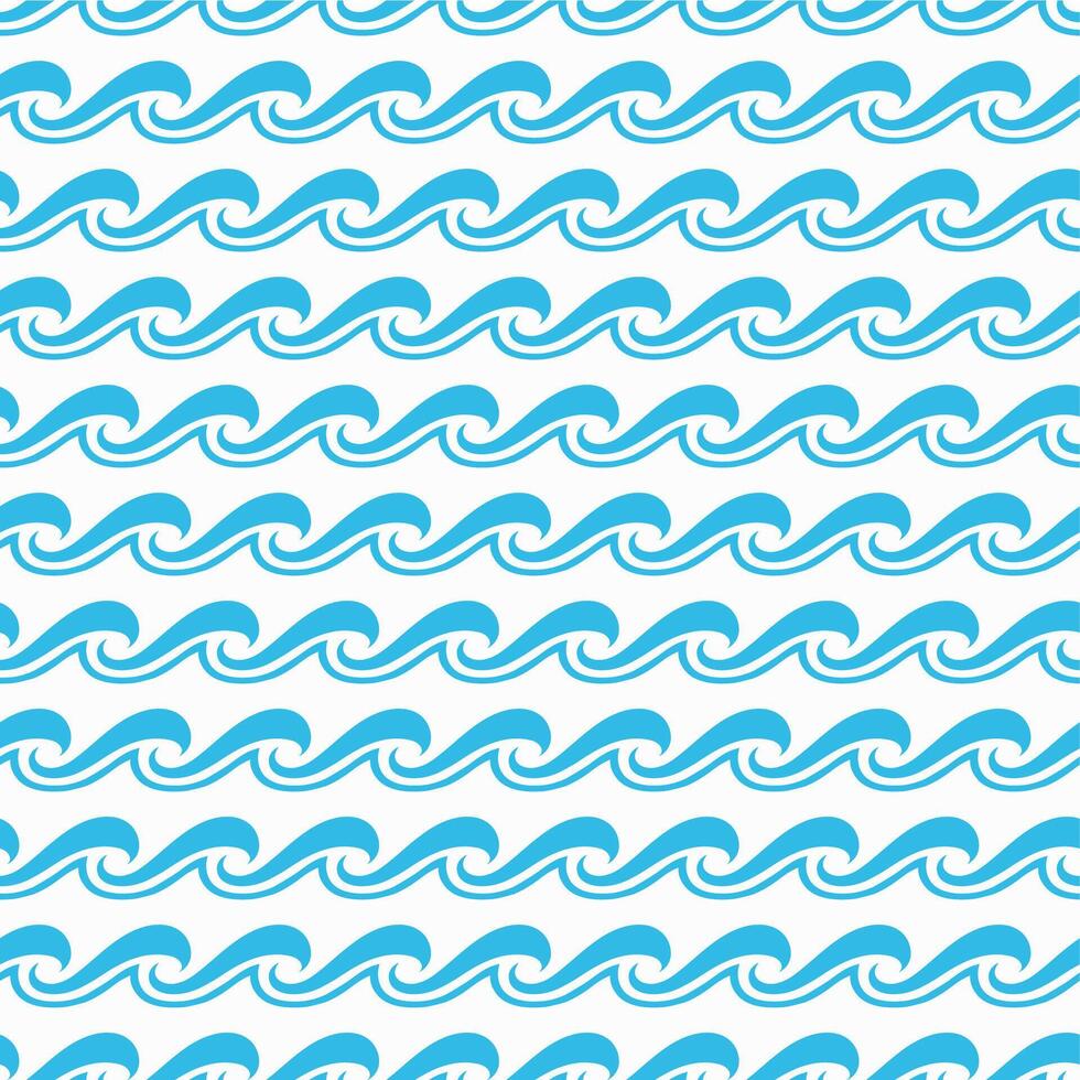 Sea or ocean surf wave seamless pattern background vector