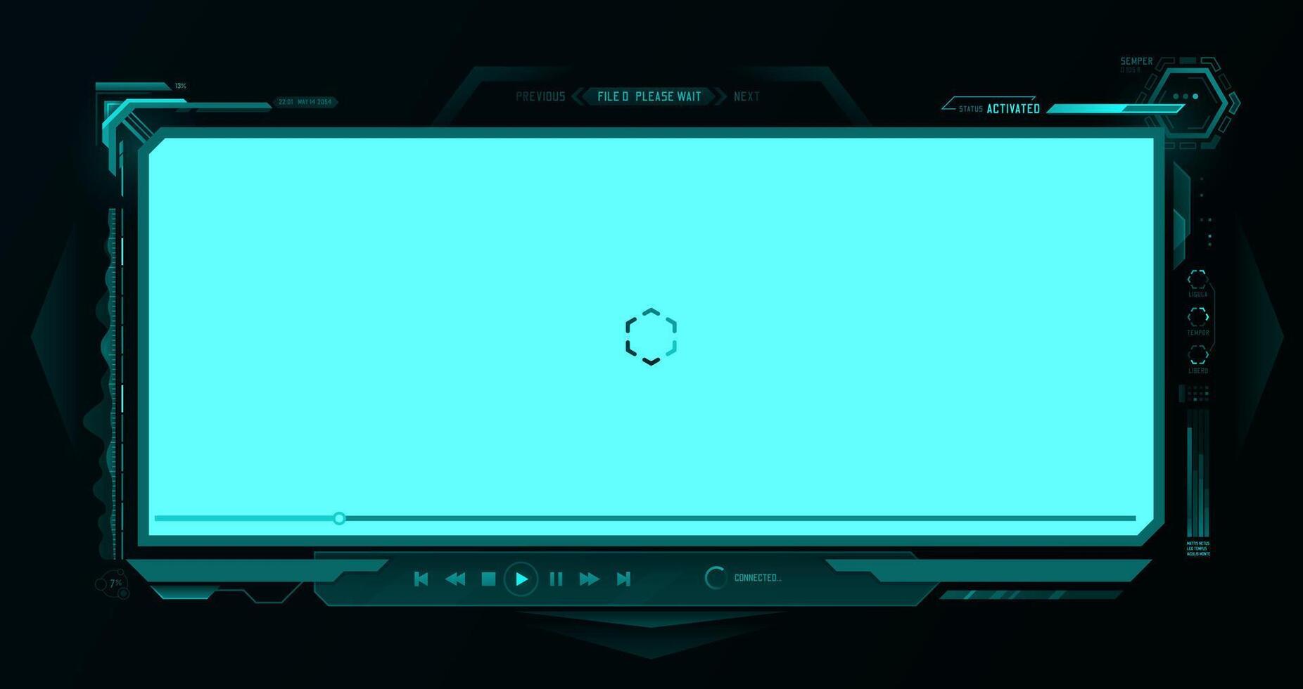 Futuristic HUD player screen interface vector