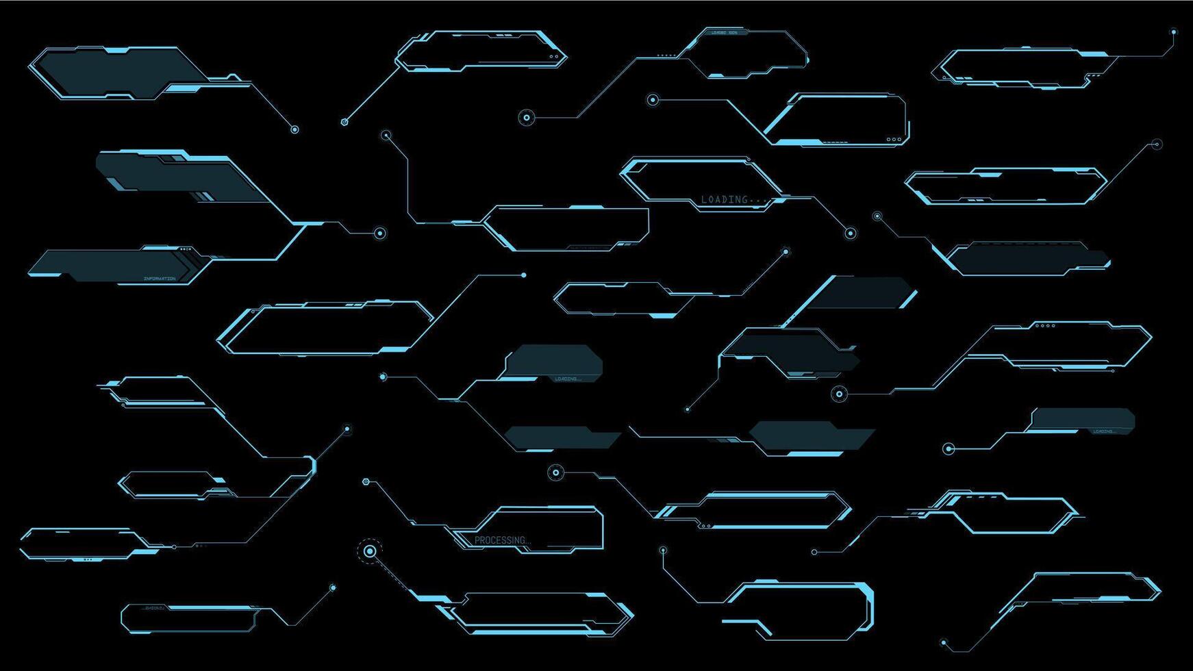 HUD callout titles, text bars and info boxes vector