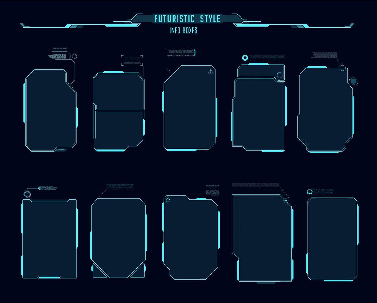 HUD callout titles and information call box bars vector