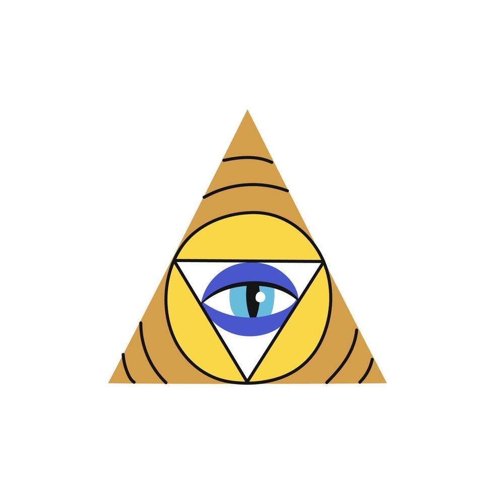 Magic eye in triangle shape evil protection amulet vector