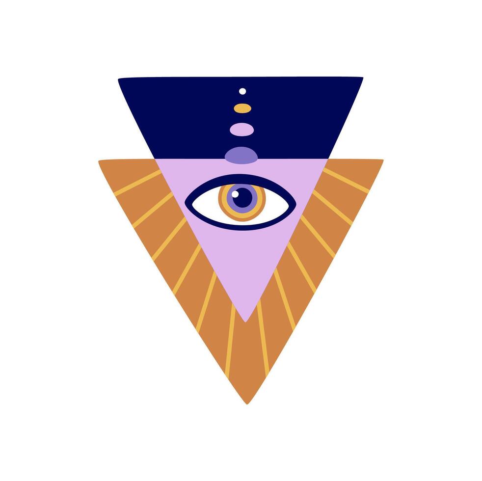 Providence seeing symbol, isolated magic eye sign vector