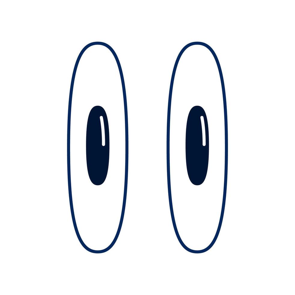 Shocked staring eyes cartoon icon, surprised look vector
