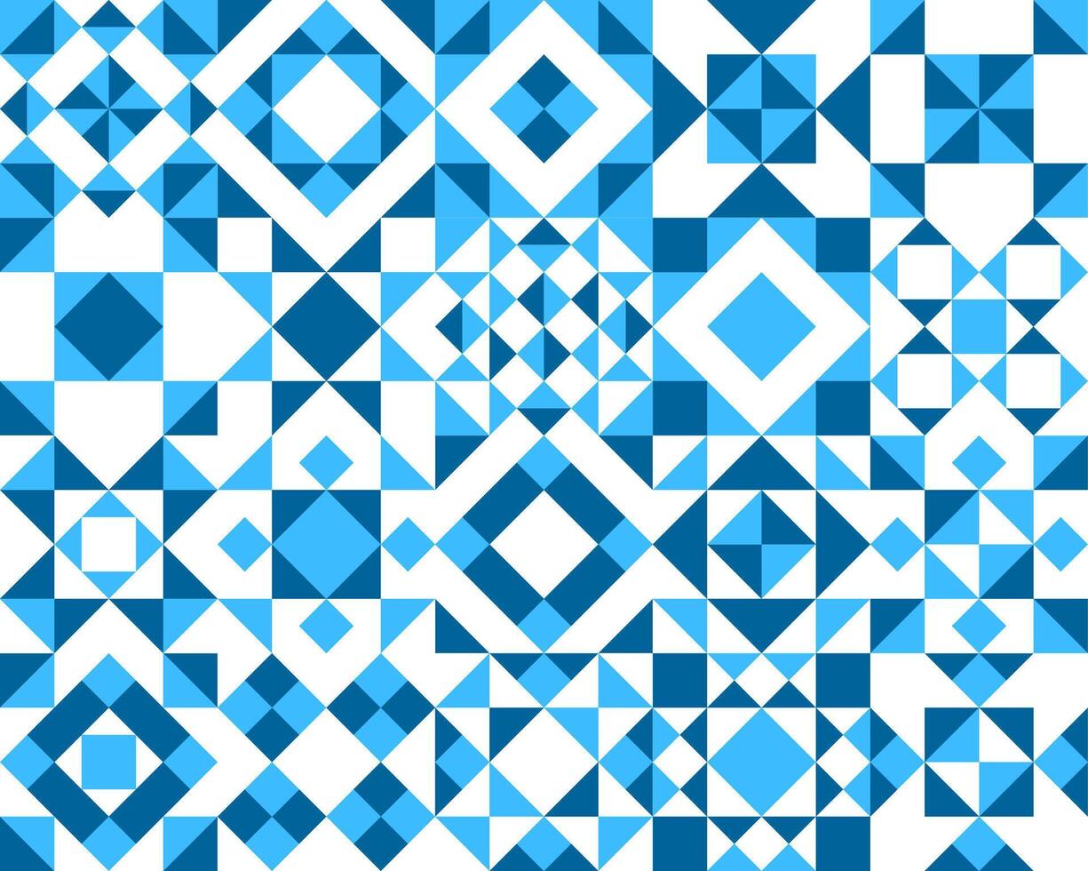 White and blue ceramic tile pattern, background vector