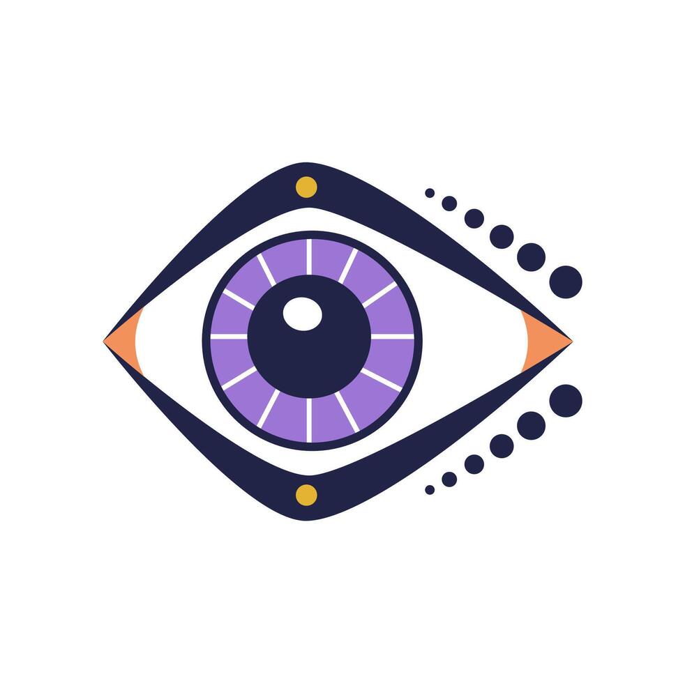 Magic cartoon eye lucky witchcraft talisman amulet vector