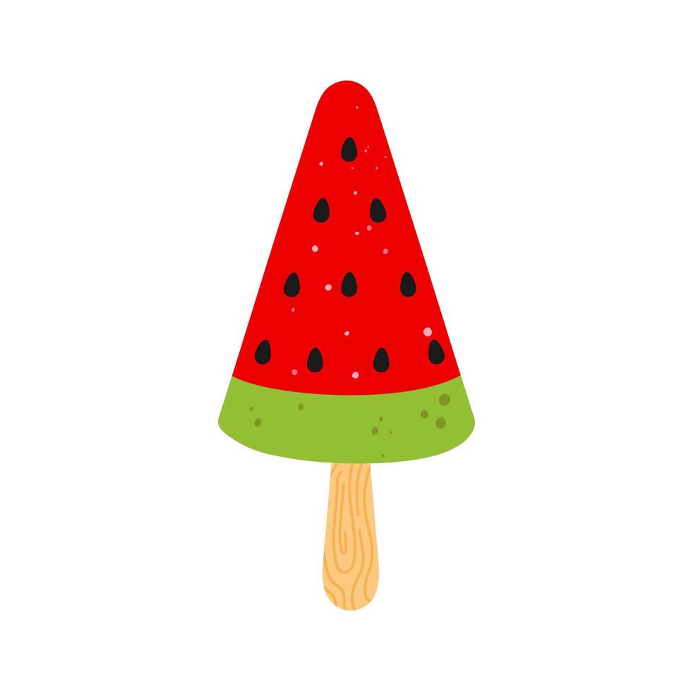 Watermelon slice ice cream isolated summer dessert vector