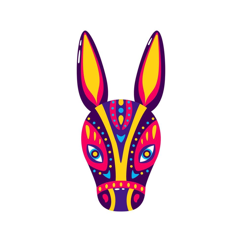Carnival de Barranquilla, Colombian donkey mask vector
