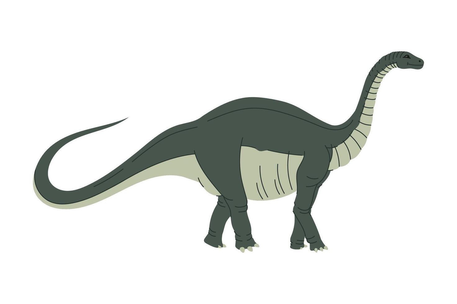 Apatosaurus huge dinosaur with long neck and tail vector