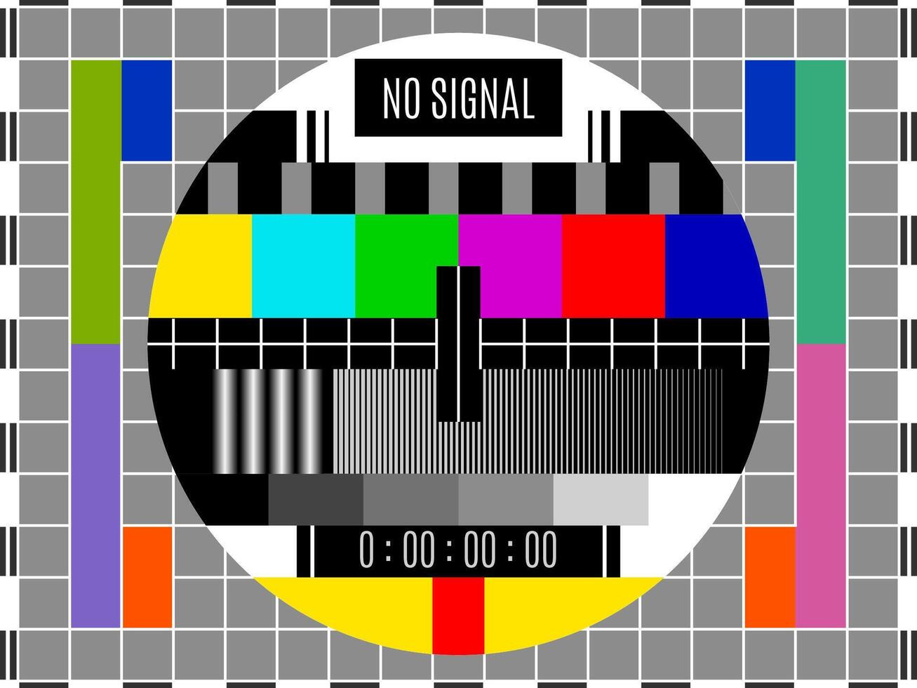 TV signal test screen pattern, television vector