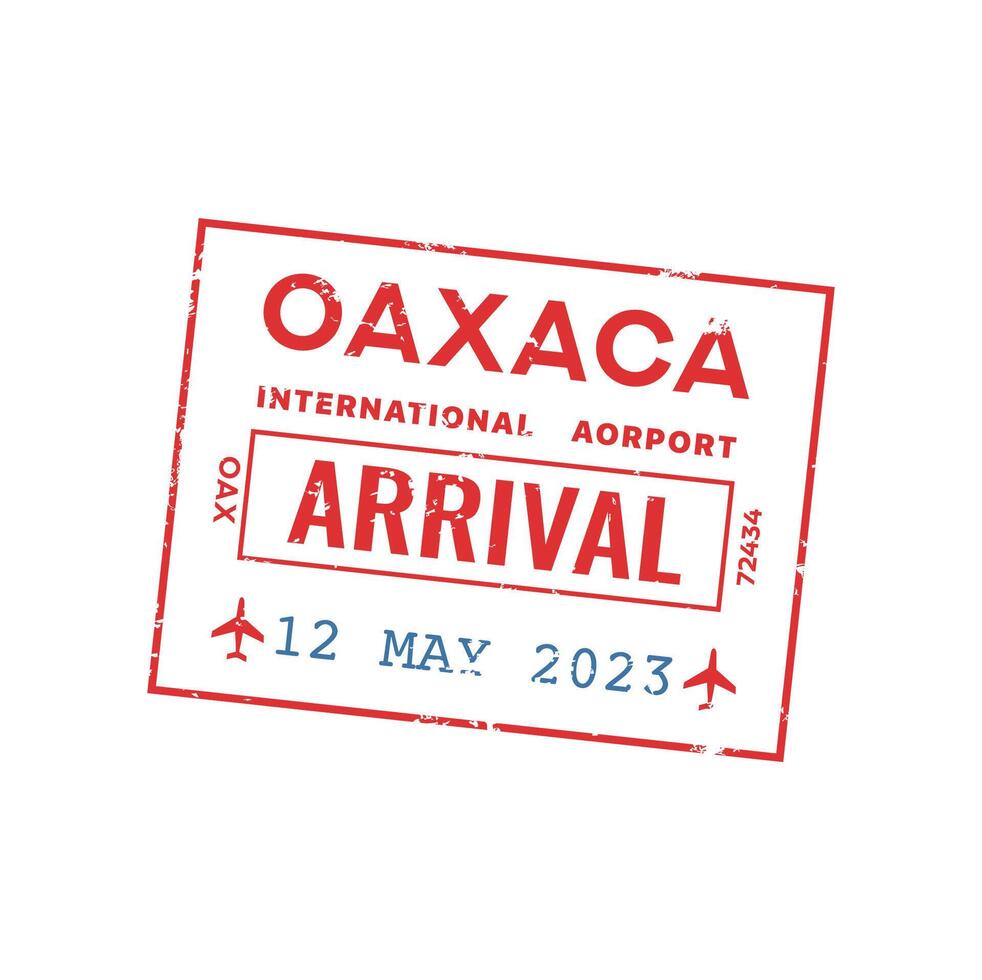 Oaxaca de Juarez passport travel visa stamp icon vector