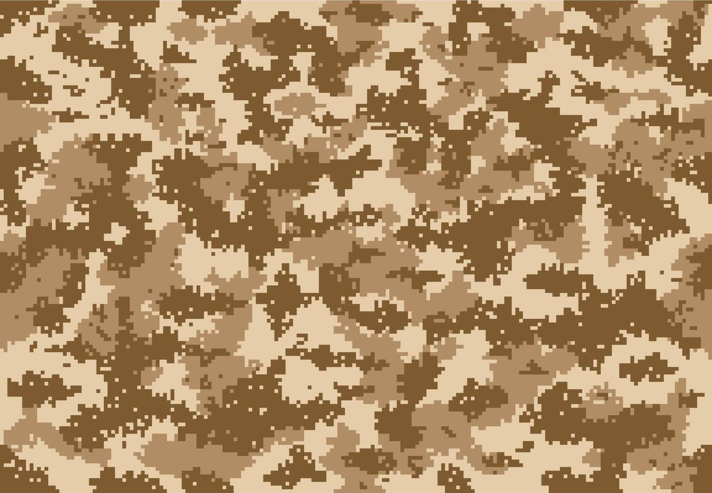 Brown and sand pixel military camouflage pattern vector