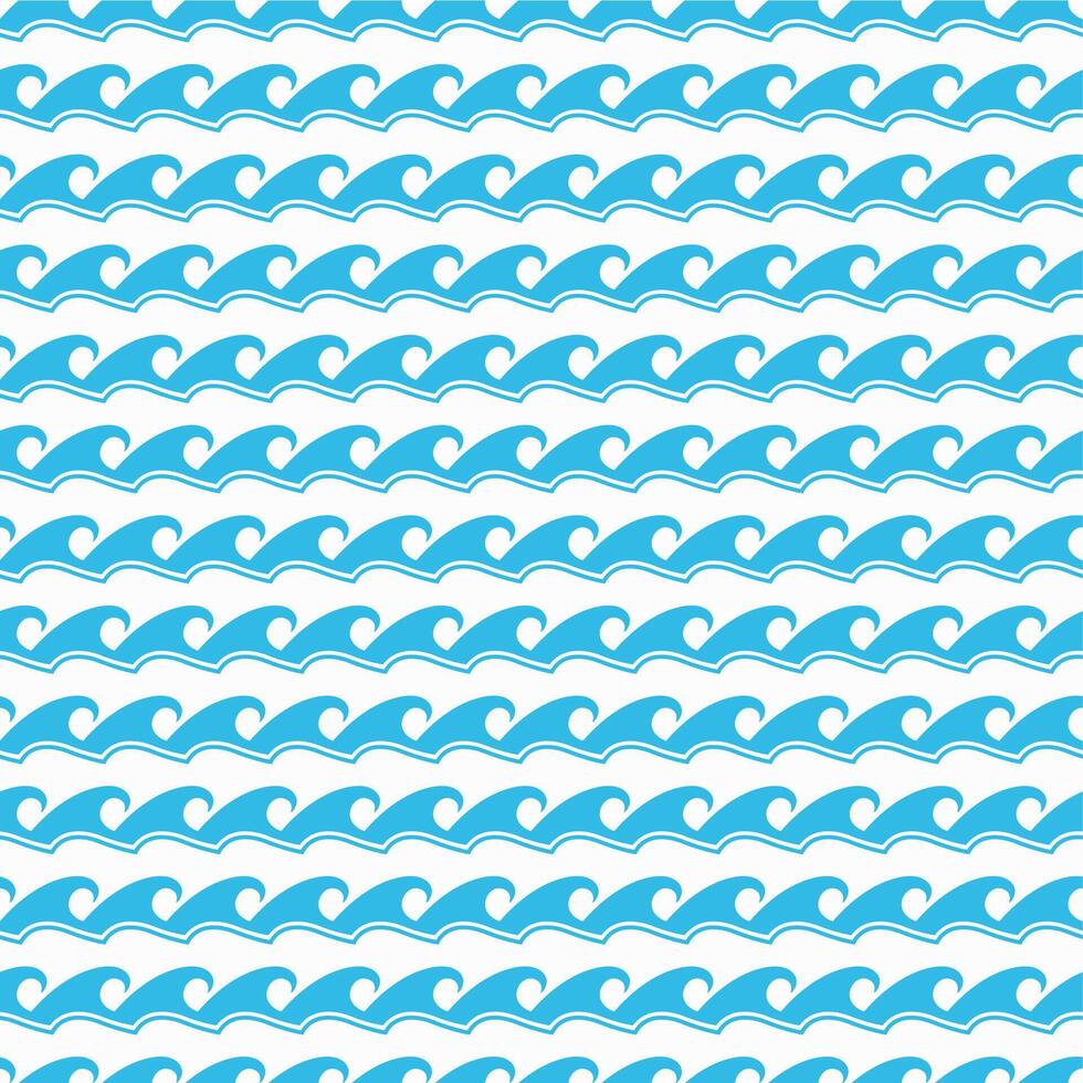 Sea or ocean surf wave seamless pattern background vector