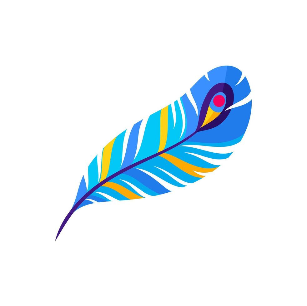 Cartoon feather Barranquilla carnival holiday icon vector