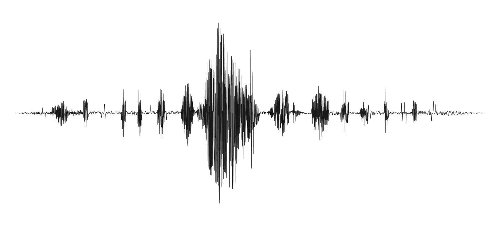Seismograph wave of earthquake or volcano eruption vector