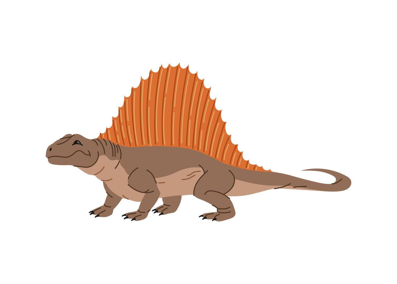 Cartoon Spinosaurus therapod dinosaur, spines back vector