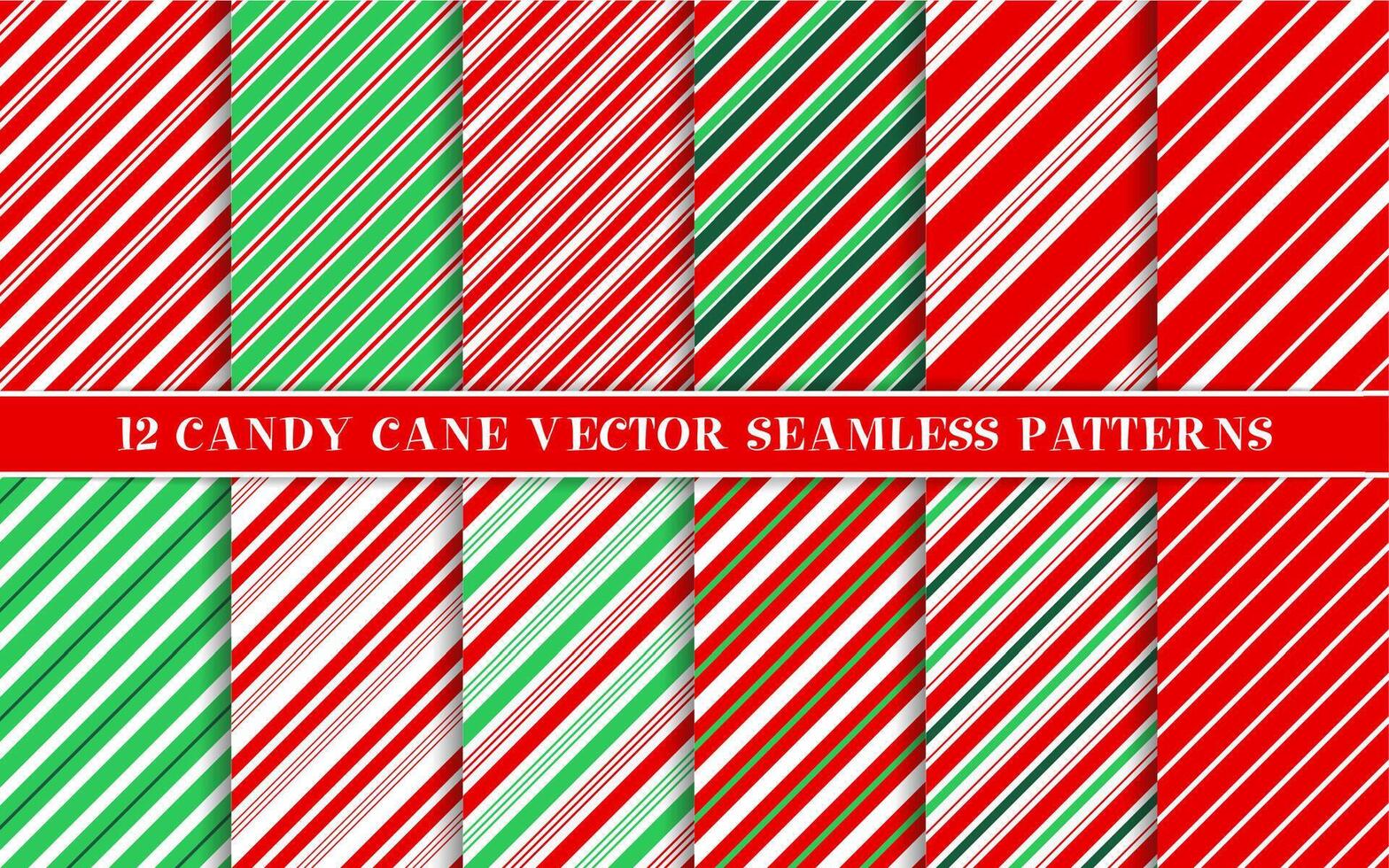 Candy cane christmas pattern, seamless backgrounds vector