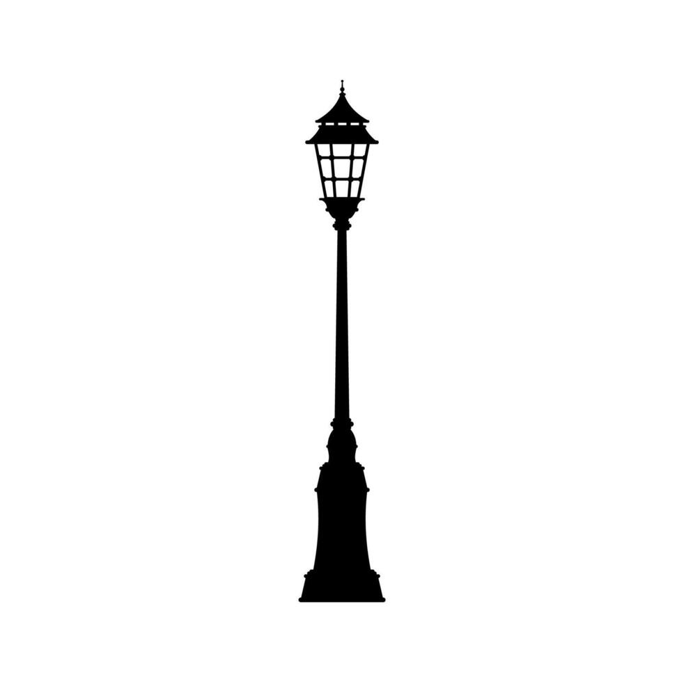 Streetlight vintage steel lamp on pole post column vector