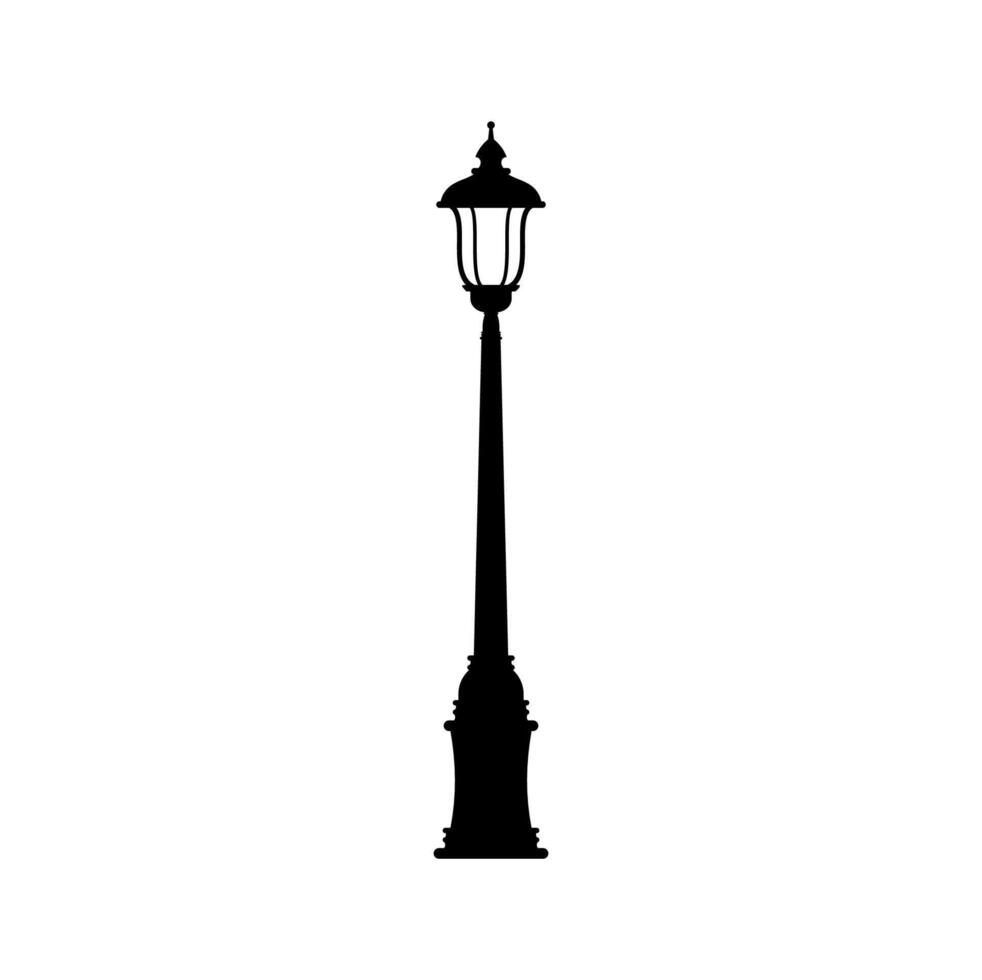 Streetlight pole pillar isolated retro streetlamp vector