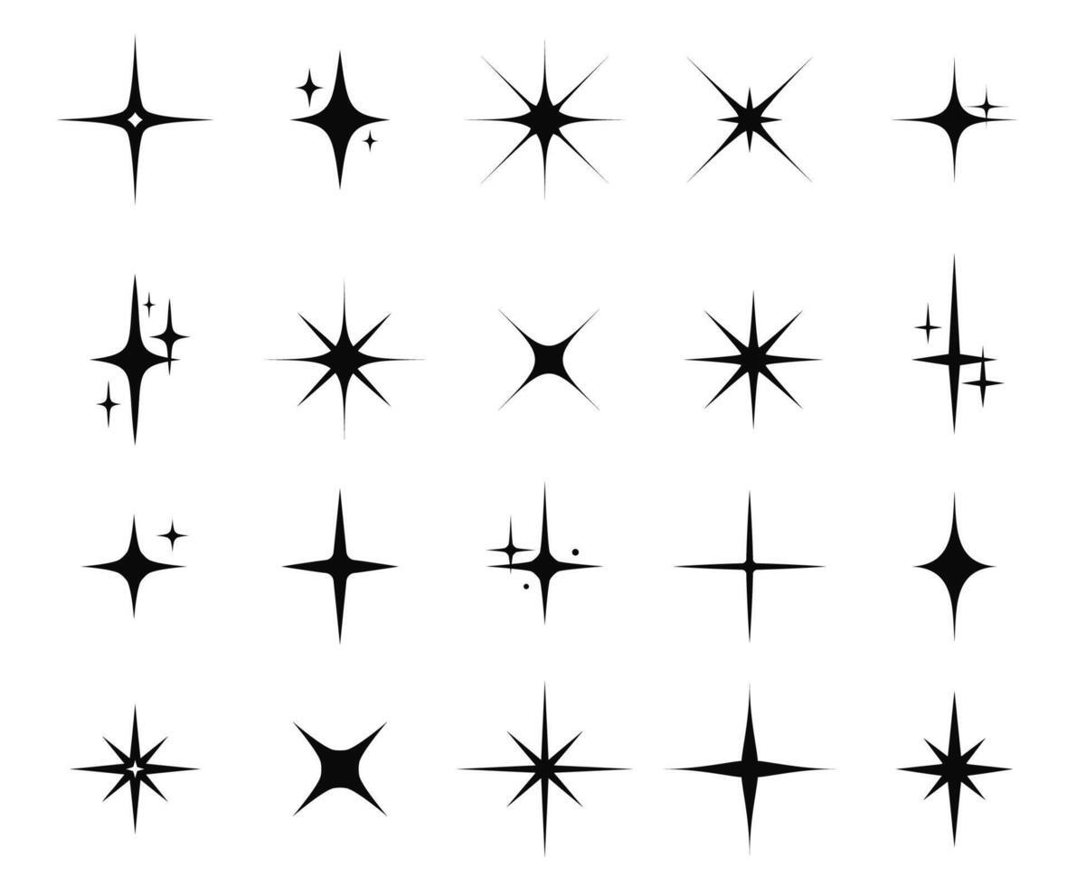 Star sparkle and twinkle. Star burst, flash stars vector