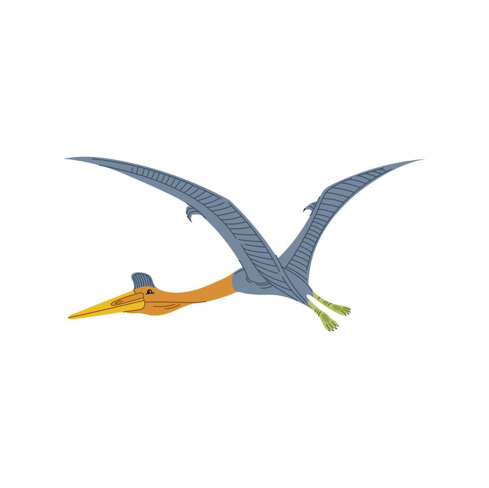 Quetzal trogon bird, cartoon flying pterodactyl vector