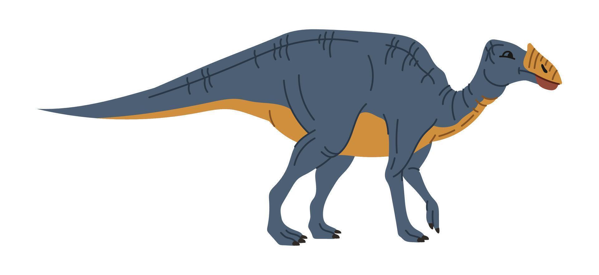 Pachycephalosaurus cute cartoon dinosaur character vector