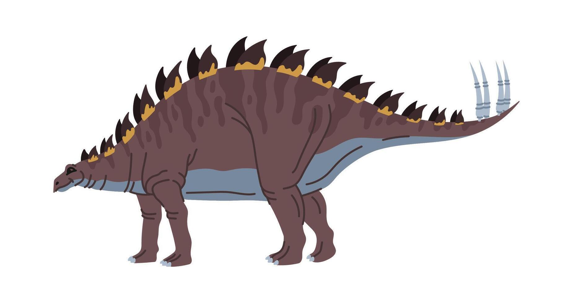 Dinosaur cartoon character spines back, Cerosaur vector