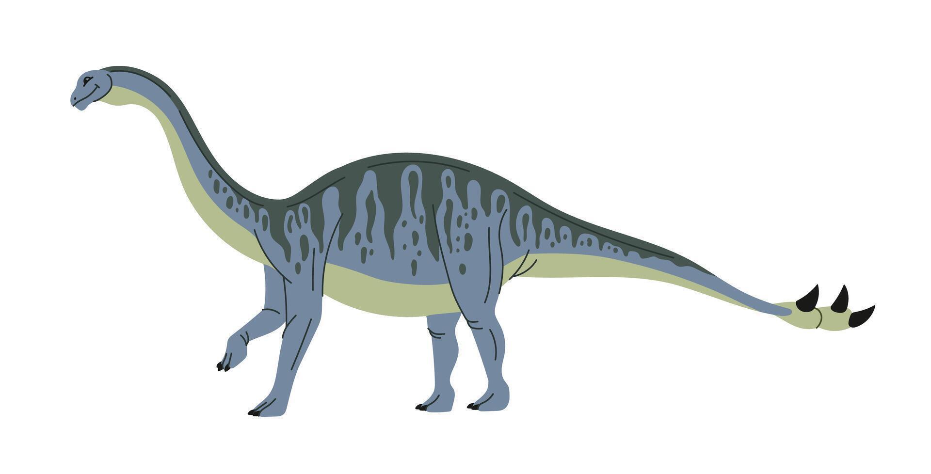 Shunosaurus, sauropod dinosaur with spines on tail vector
