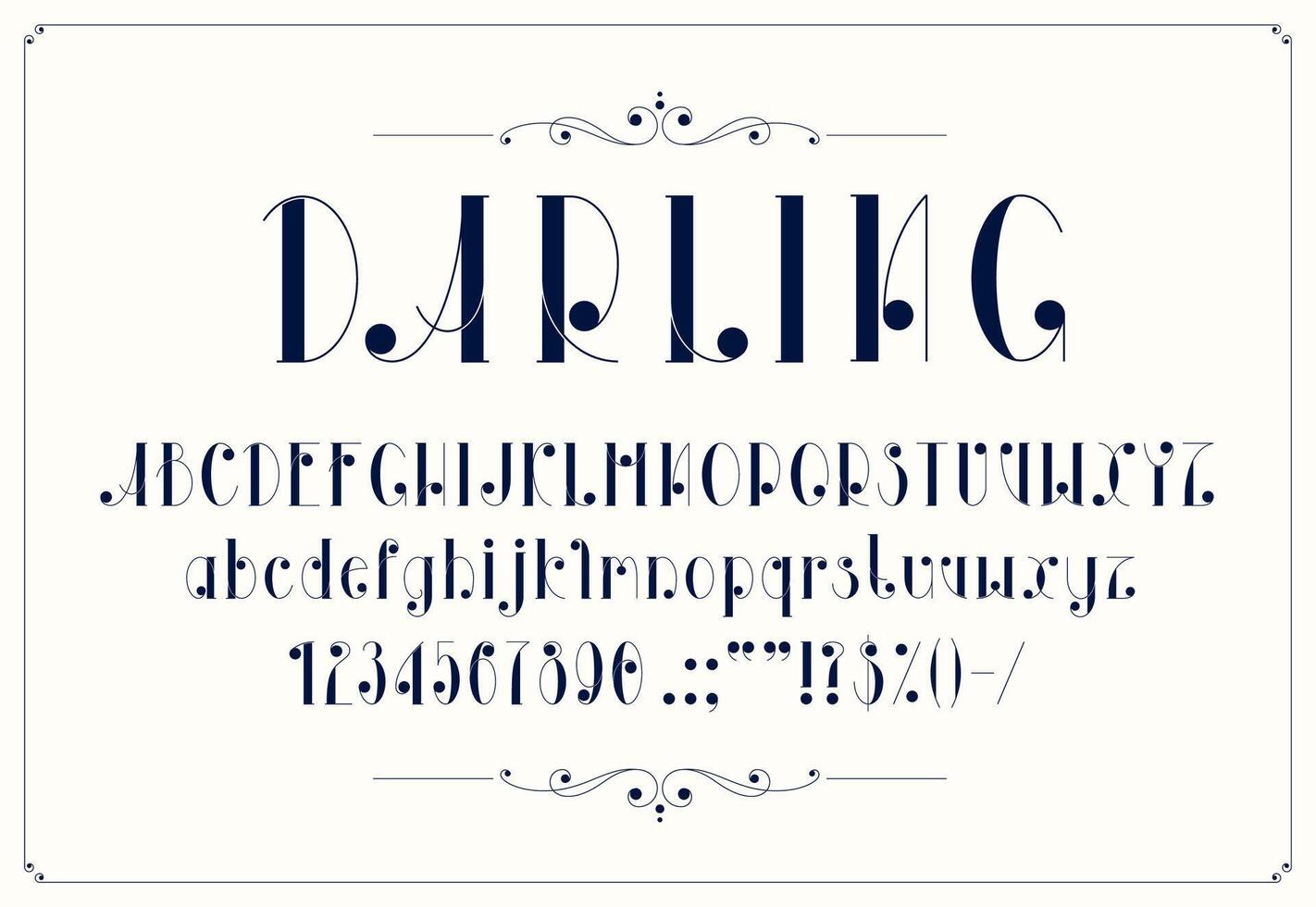 Elegant monogram font, type or romantic typeface vector