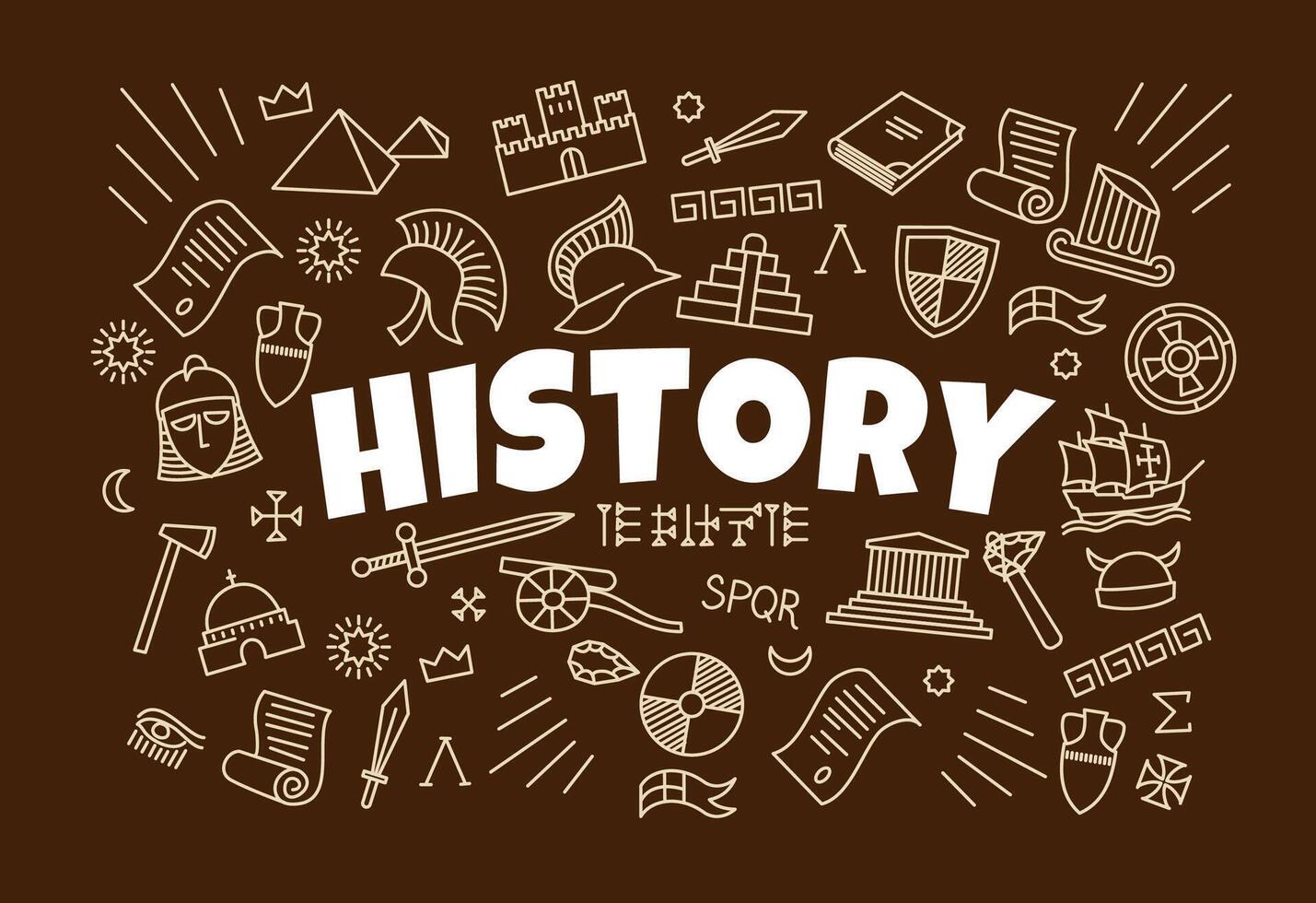 History background, signs and symbols, education vector