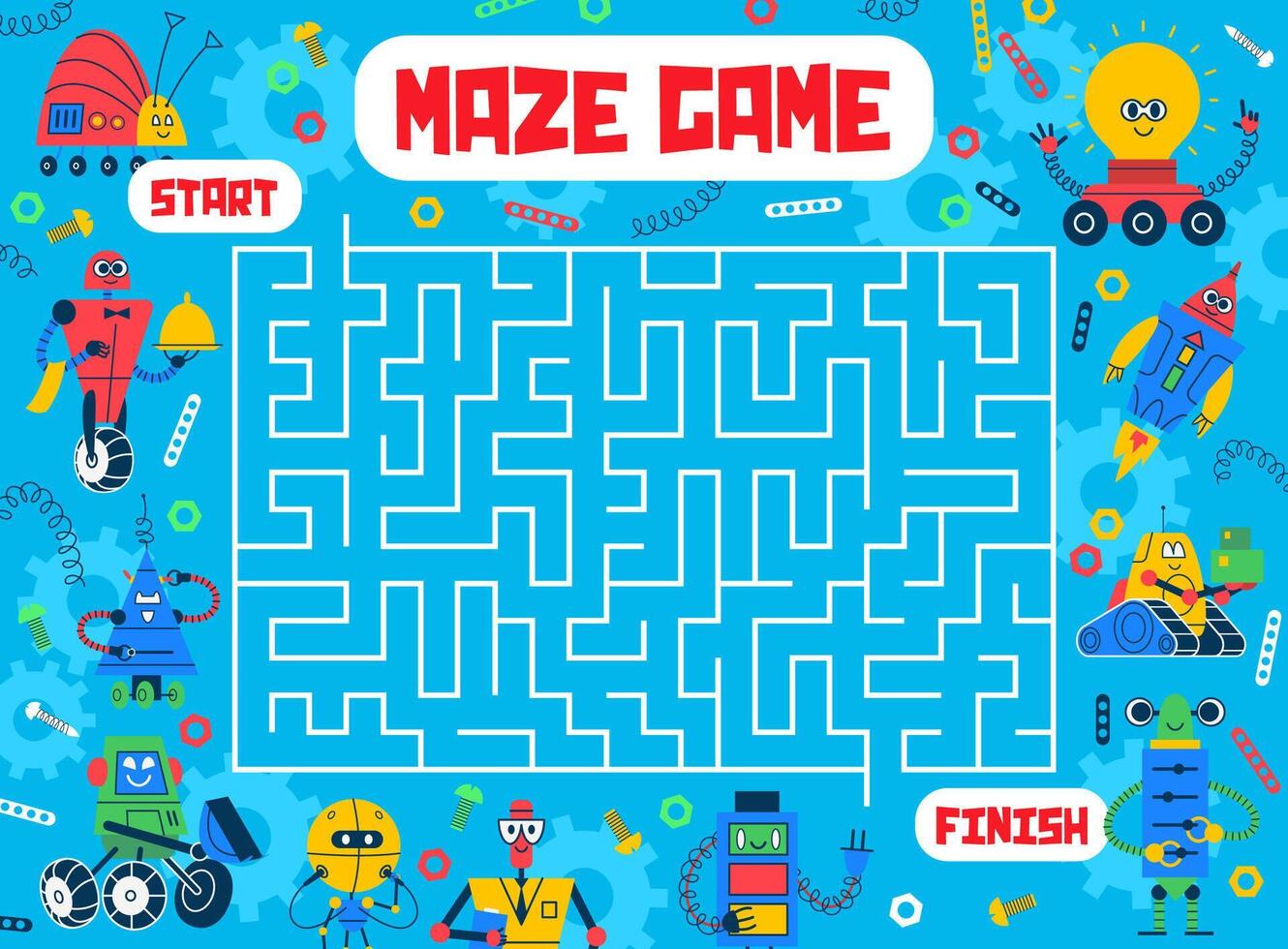 Labyrinth maze, help robots and droids find exit vector