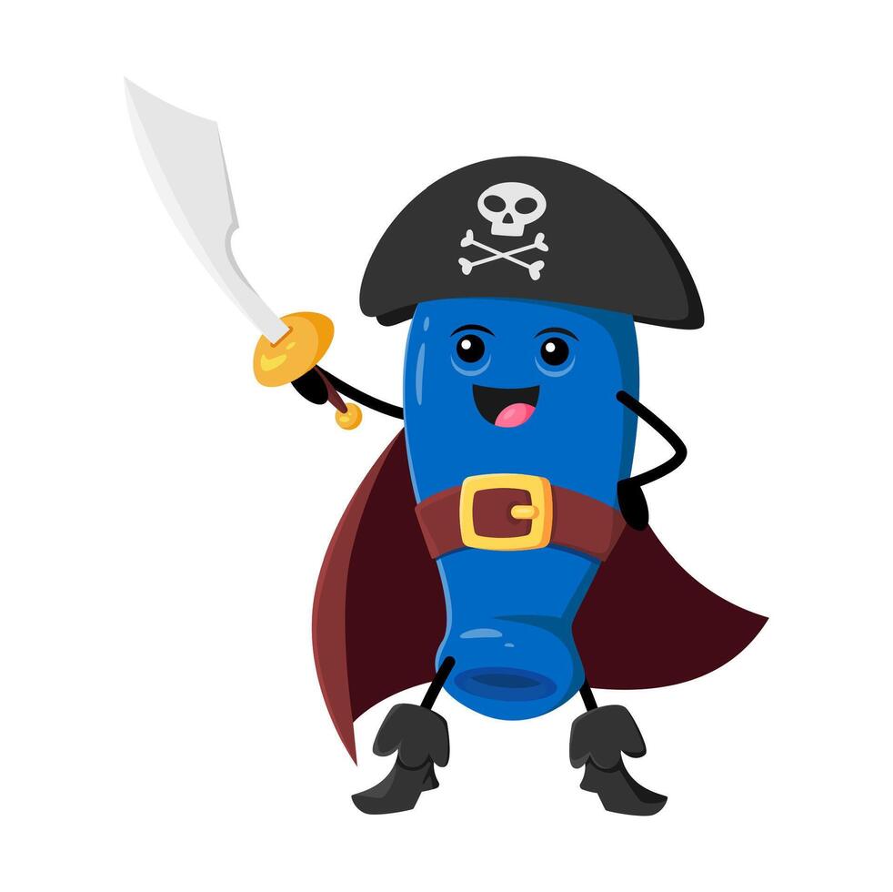 berry corsair with saber in hand, pirate vector