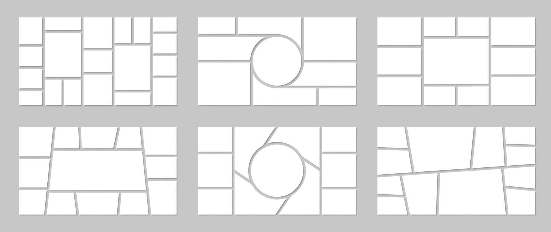 Photo mosaic collage with different shape frames vector