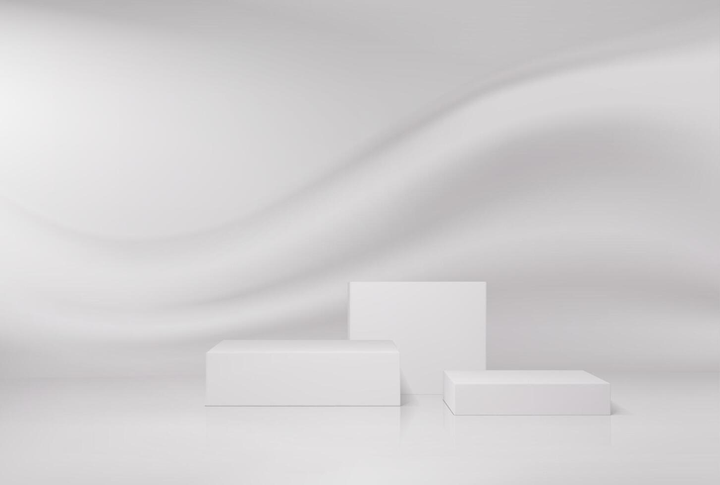 Light grey podium, display stand or platform vector