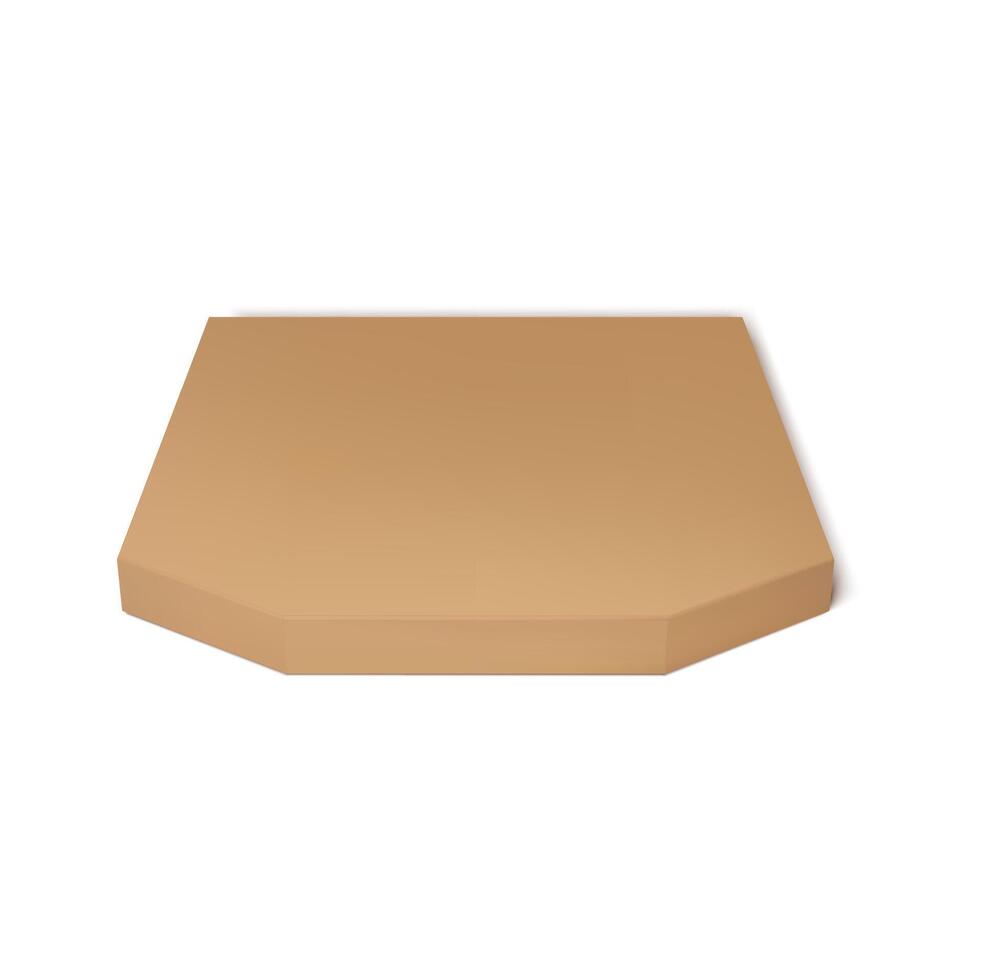 Package mockup, cardboard box for pizza delivery vector
