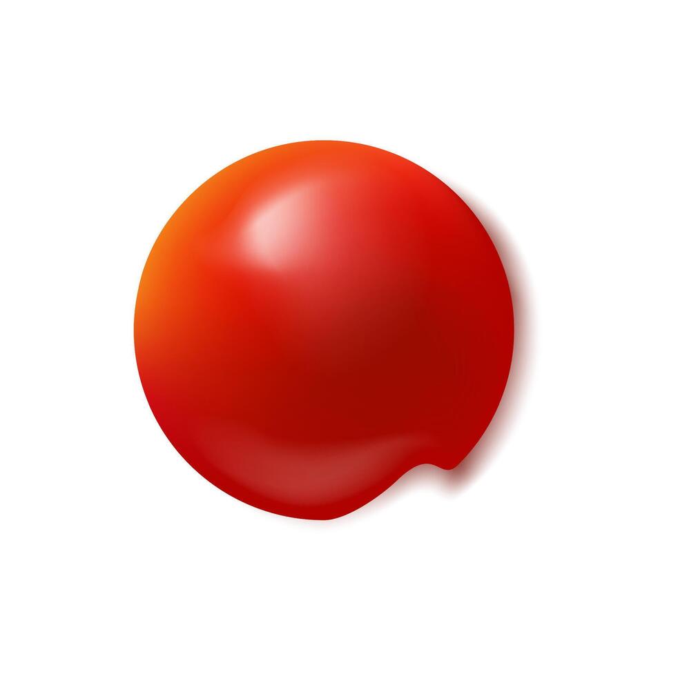 Ketchup sauce stain, round catsup splash or blob vector