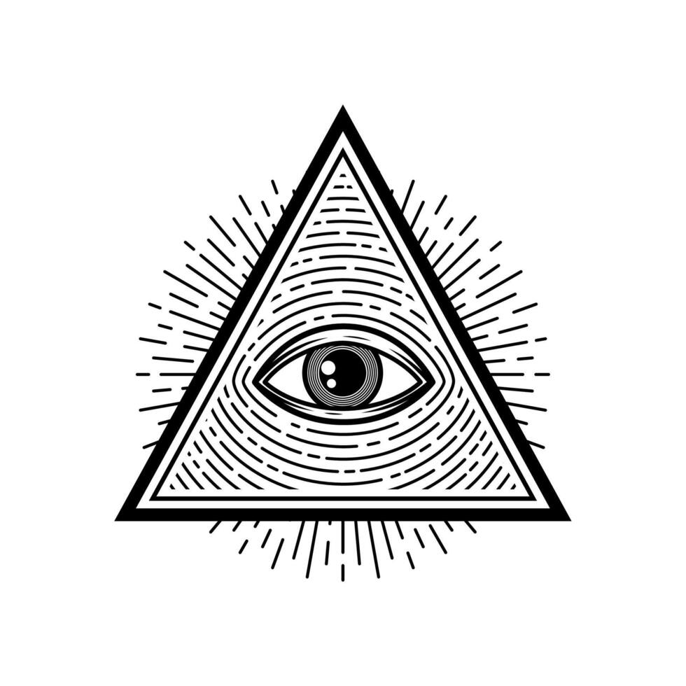 Magic eye in pyramid shape evil protection amulet vector