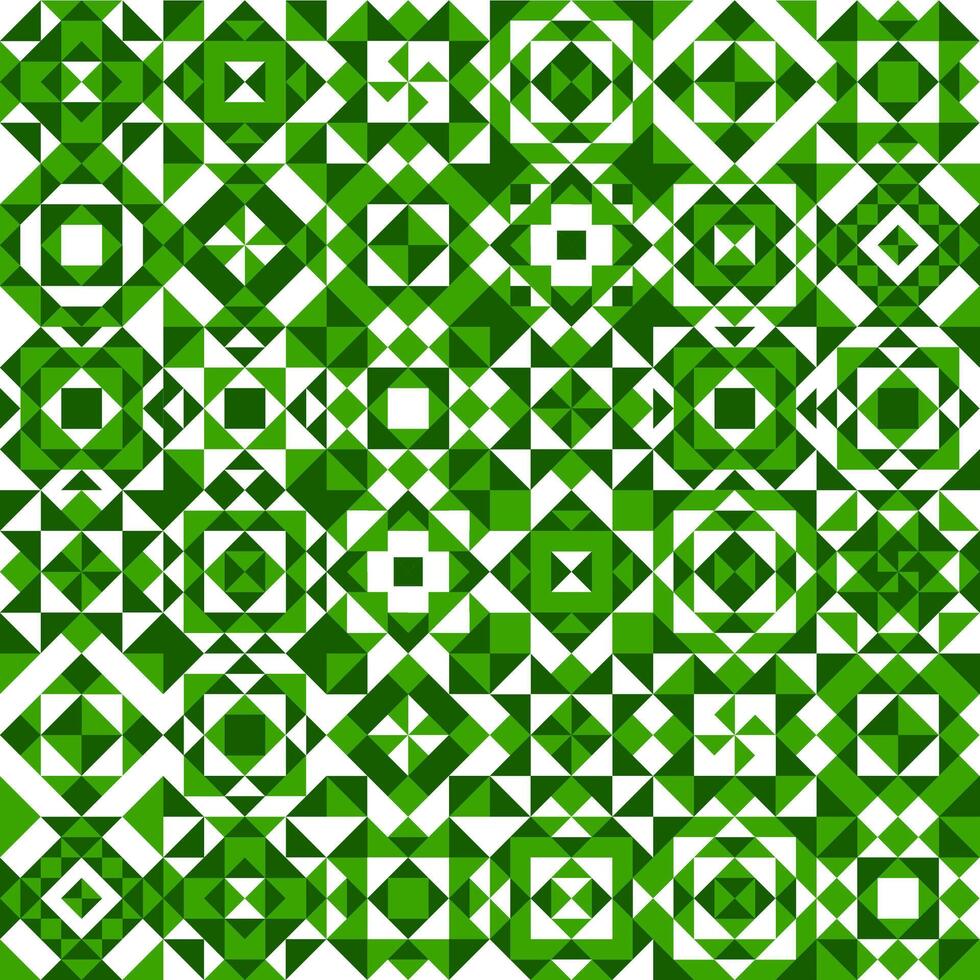 White and green ceramic tile pattern background vector
