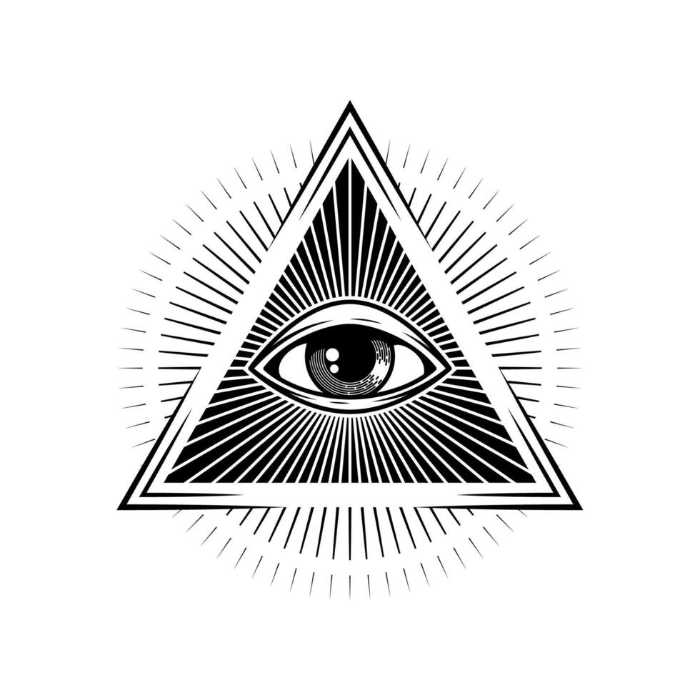 Magic eye in pyramid shape evil protection amulet vector