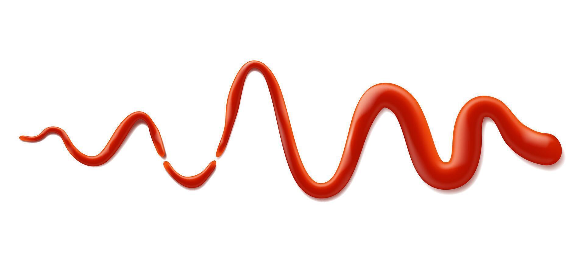 Isolated ketchup stain, red tomato sauce splash vector