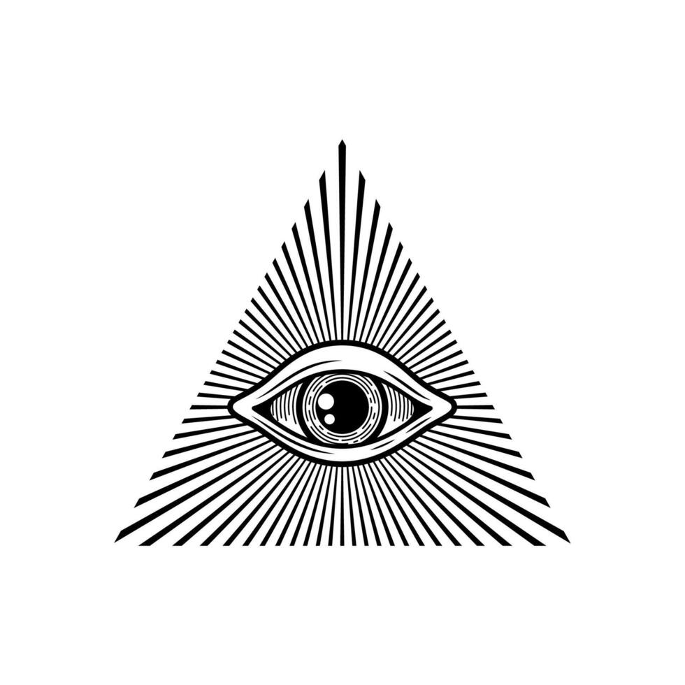 Eye of providence conspiracy theory magic talisman vector