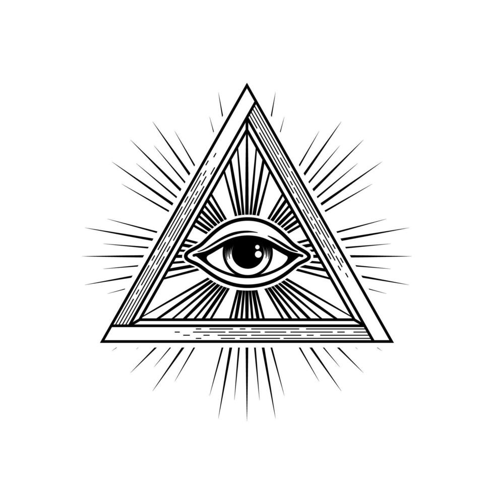Amulet evil protection magic eye pyramid triangle vector