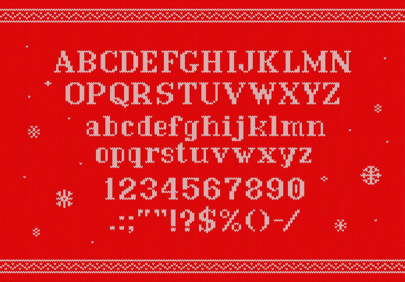 Sweater Christmas font or type, holiday knit vector