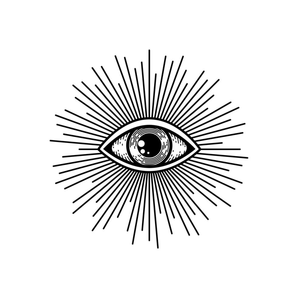 Providence seeing eye, witchcraft magic symbol vector