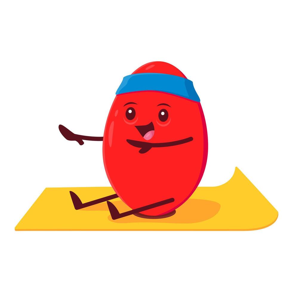 Cartoon barberry character participating in yoga vector