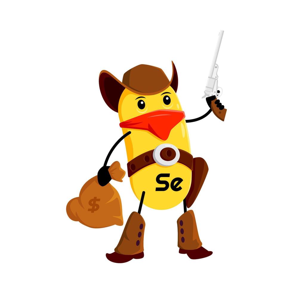 Cartoon selenium ranger micronutrient character vector