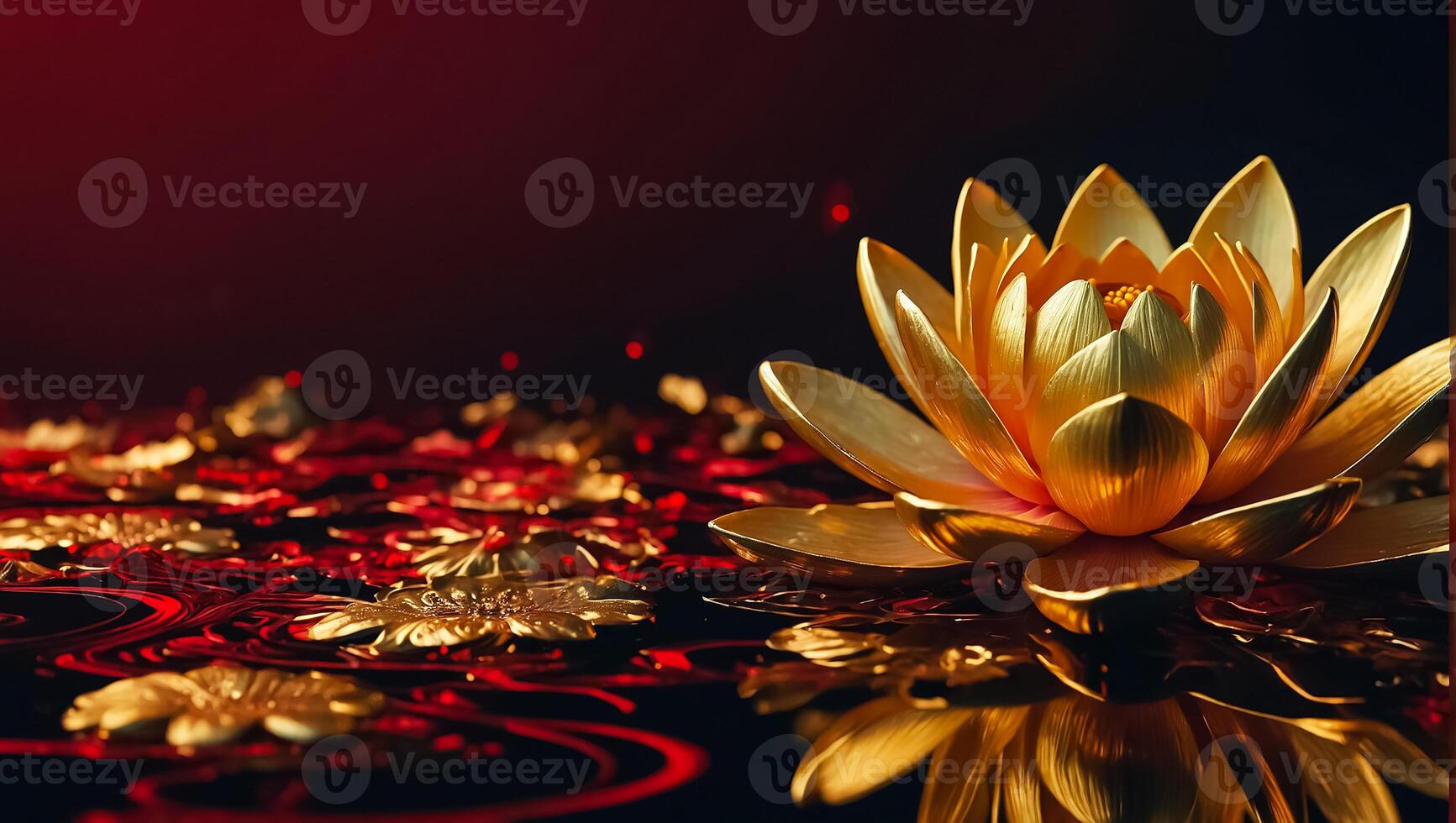 Beautiful lotus flower gold photo