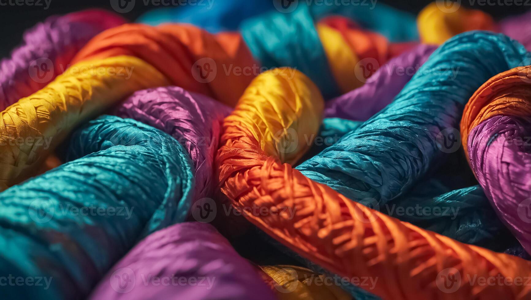 different beautiful multicolored silk fabrics background photo